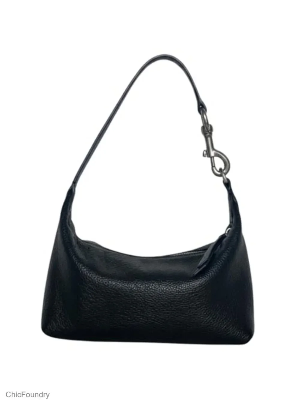 Genuine Leather Minimalist Hobo Bag, Soft Crossbody Purse